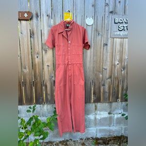 Big Bud Press Short Sleeve Jumpsuit Large Brick Red